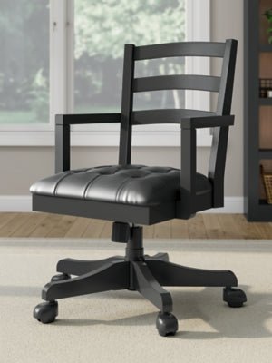 Wildenauer Home Office Desk Chair - Black Swivel Chair modern furniture Contempo Furniture
