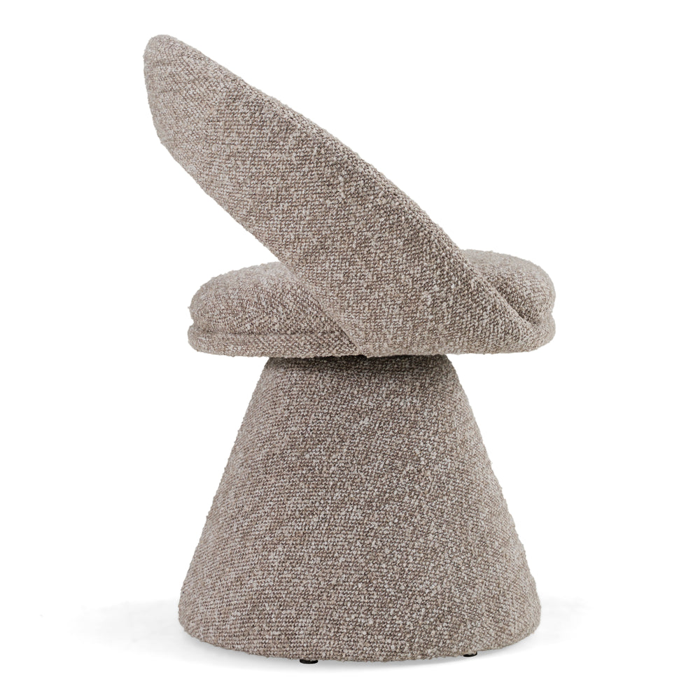 Wiles - Modern Grey Fabric Swivel Dining Chair - View 2