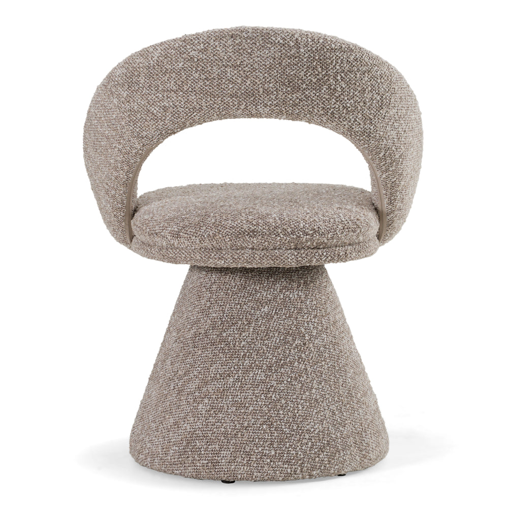 Wiles - Modern Grey Fabric Swivel Dining Chair - View 3