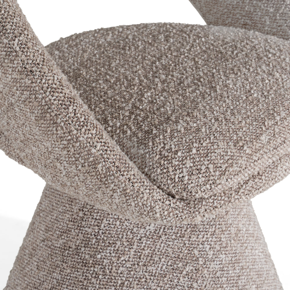 Wiles - Modern Grey Fabric Swivel Dining Chair - View 4