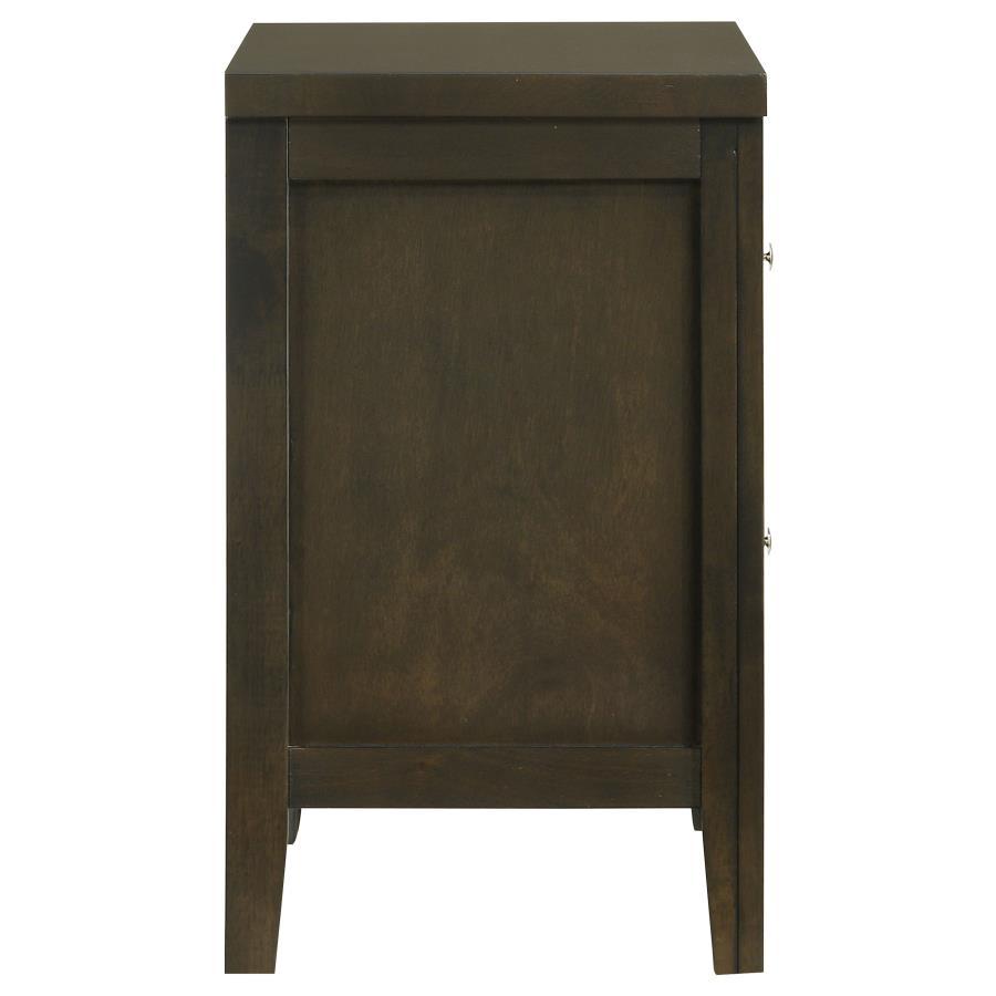 Wilkes - 2 - Drawer Nightstand Bedside Table - Dark Cocoa Accent Nightstand modern furniture Contempo Furniture