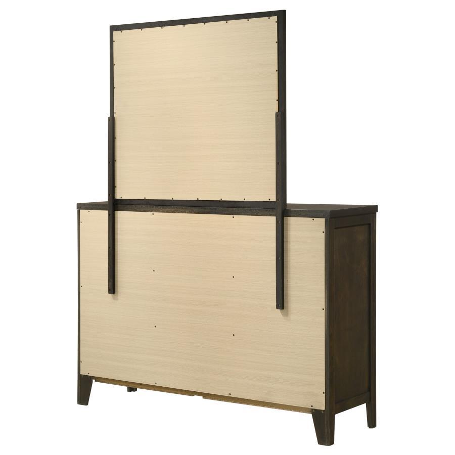 Wilkes - 6 - Drawer Dresser And Mirror - Dark Cocoa Dresser & Mirror modern furniture Contempo Furniture