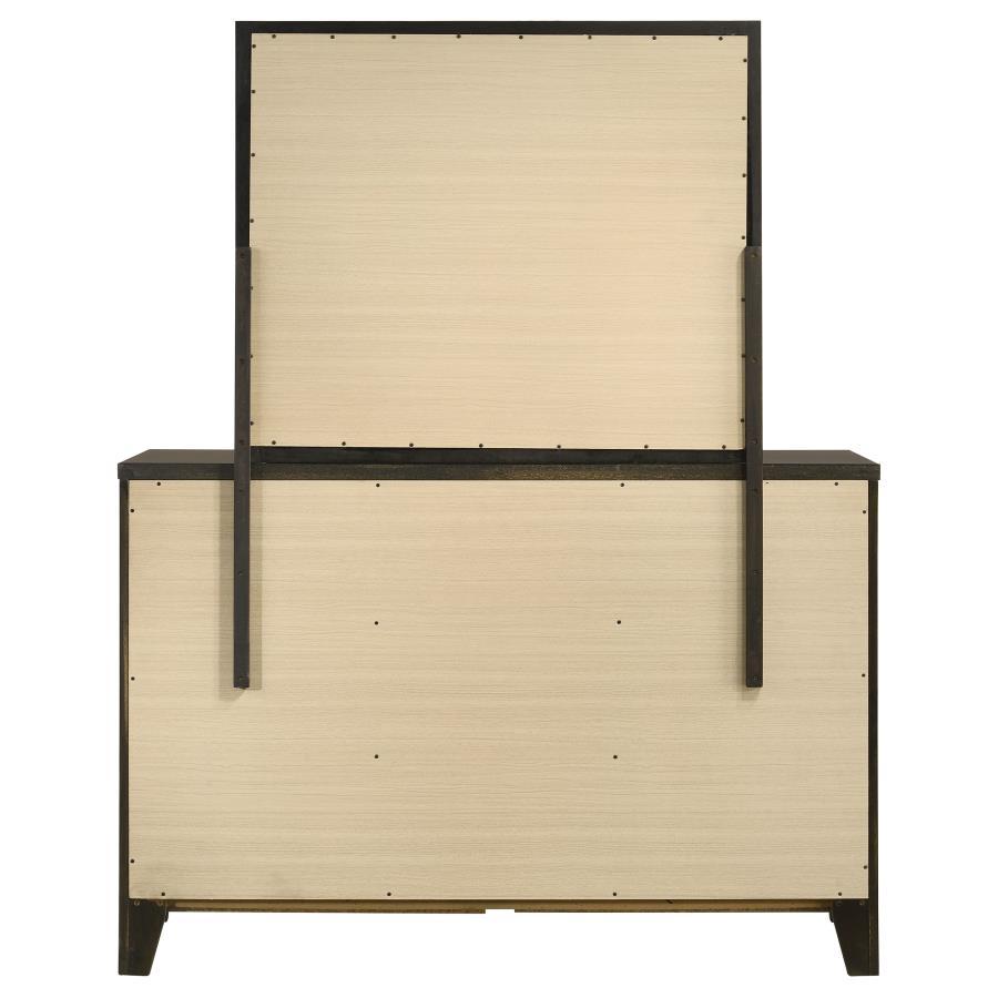 Wilkes - 6 - Drawer Dresser And Mirror - Dark Cocoa Dresser & Mirror modern furniture Contempo Furniture