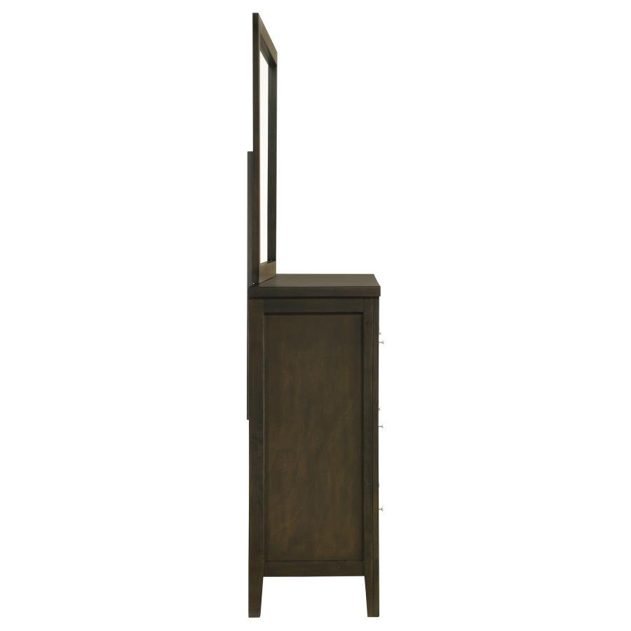Wilkes - 6 - Drawer Dresser And Mirror - Dark Cocoa Dresser & Mirror modern furniture Contempo Furniture
