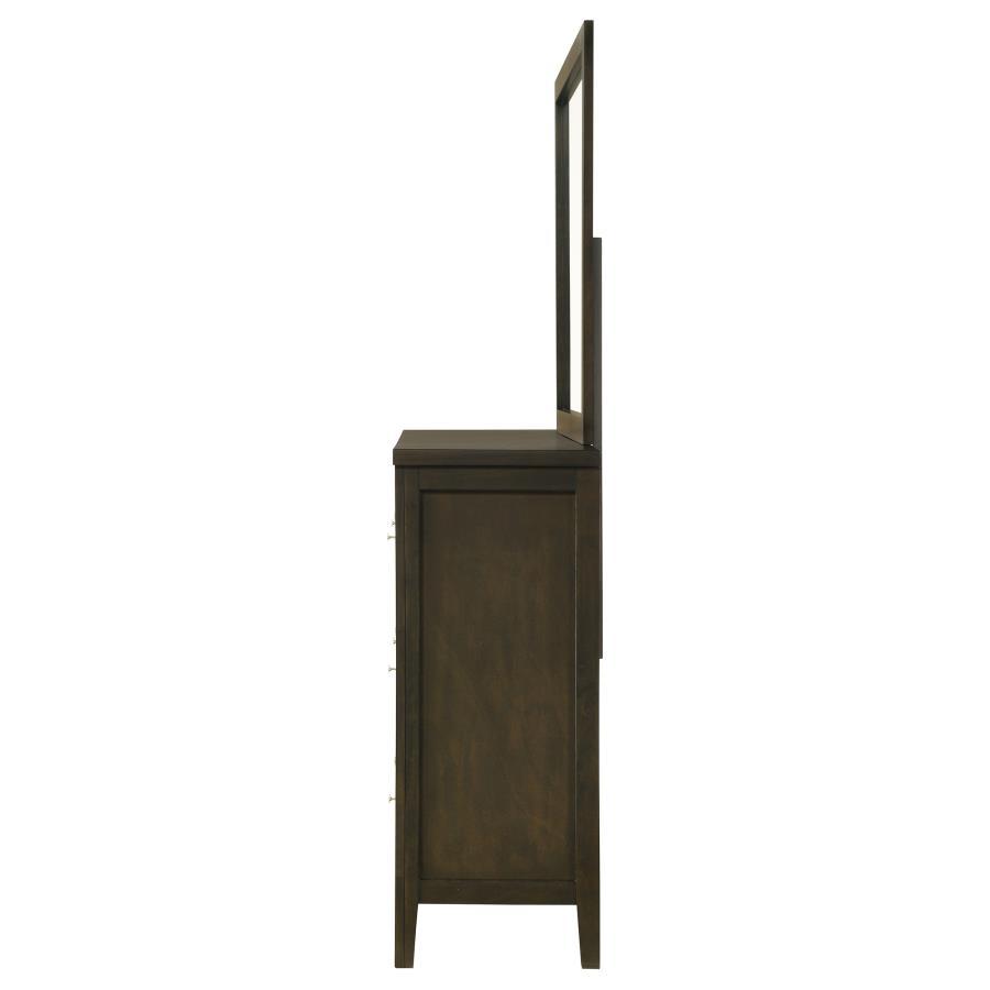 Wilkes - 6 - Drawer Dresser And Mirror - Dark Cocoa Dresser & Mirror modern furniture Contempo Furniture