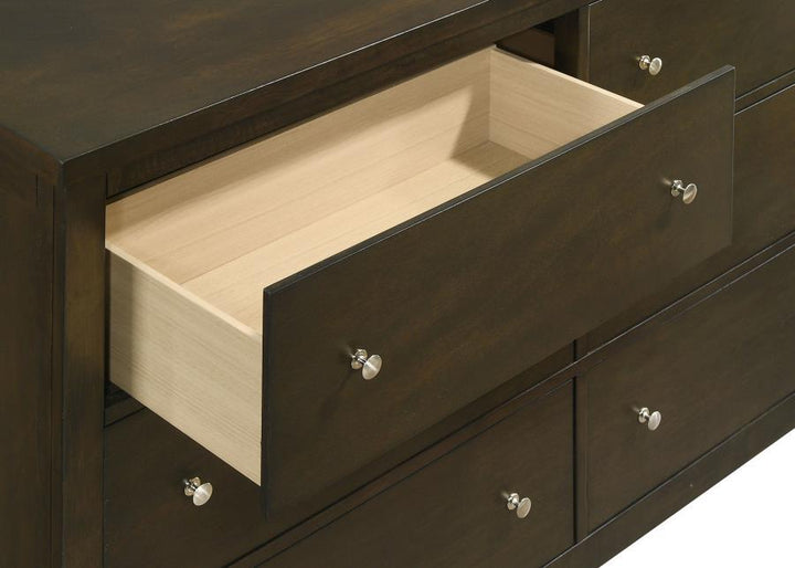 Wilkes - 6 - Drawer Dresser And Mirror - Dark Cocoa Dresser &amp; Mirror modern furniture Contempo Furniture