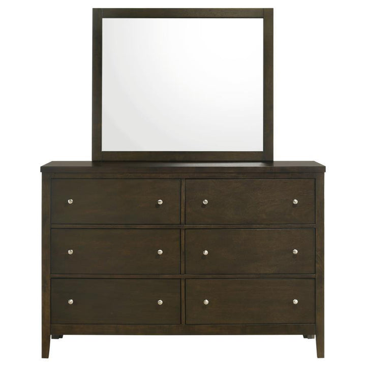 Wilkes - 6 - Drawer Dresser And Mirror - Dark Cocoa Dresser &amp; Mirror modern furniture Contempo Furniture