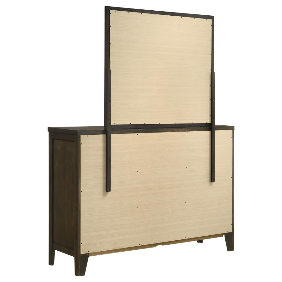 Wilkes - 6 - Drawer Dresser And Mirror - Dark Cocoa Dresser & Mirror modern furniture Contempo Furniture