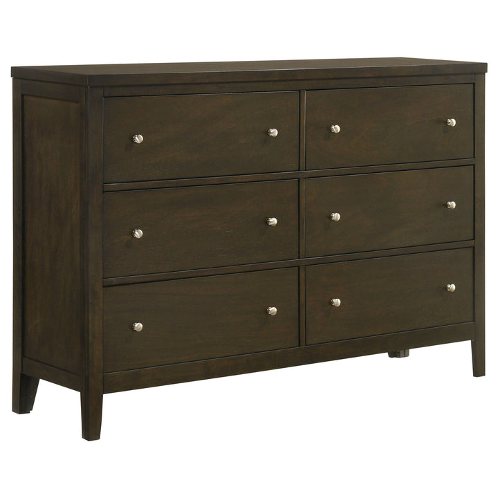 Wilkes - 6 - Drawer Dresser Cabinet - Dark Cocoa Dressers modern furniture Contempo Furniture