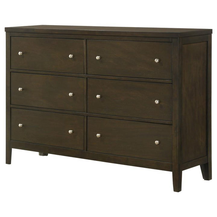 Wilkes - 6 - Drawer Dresser Cabinet - Dark Cocoa Dressers modern furniture Contempo Furniture