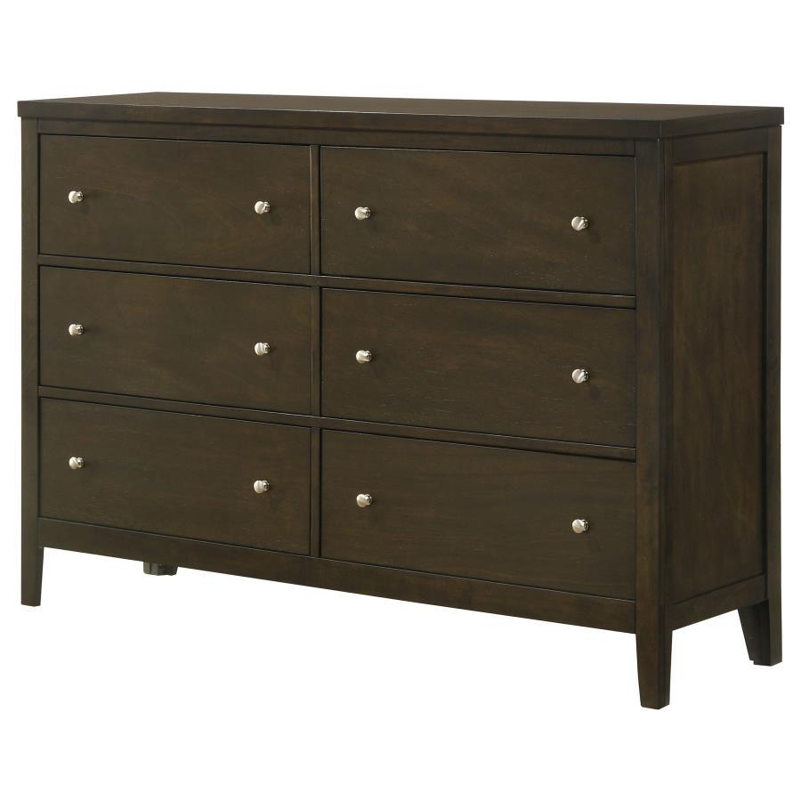 Wilkes - 6 - Drawer Dresser Cabinet - Dark Cocoa Dressers modern furniture Contempo Furniture