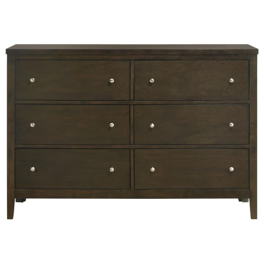 Wilkes - 6 - Drawer Dresser Cabinet - Dark Cocoa Dressers modern furniture Contempo Furniture