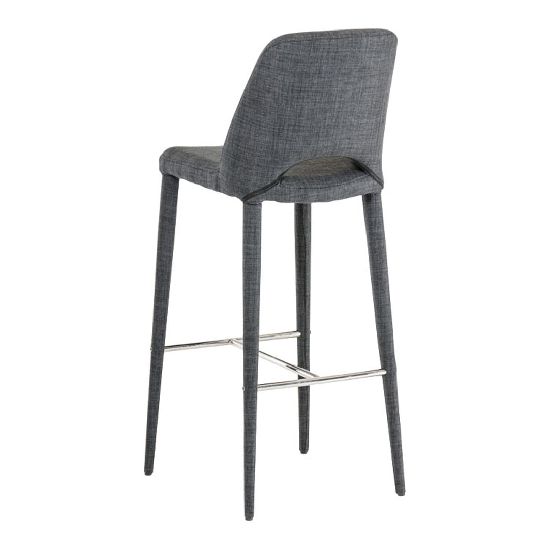 Williamette Mid-Century Dark Grey Fabric Bar Stool