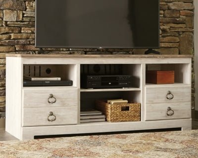 Willowton 3 - Piece Entertainment Center - Beige Entertainment Centers modern furniture Contempo Furniture