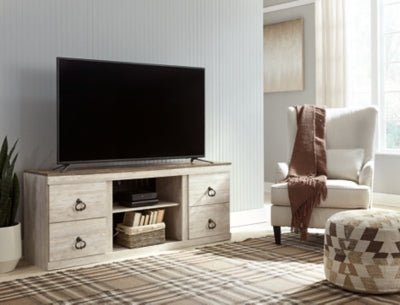 Willowton 60" TV Stand - Light Brown TV Stand modern furniture Contempo Furniture