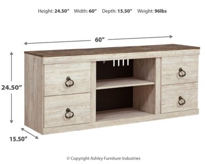 Willowton 60" TV Stand - Light Brown TV Stand modern furniture Contempo Furniture