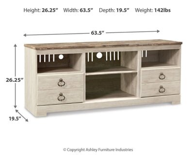 Willowton 64" TV Stand - Beige TV Stand modern furniture Contempo Furniture