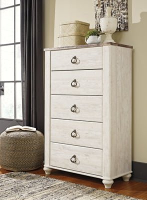 Willowton Chest of Drawers - Beige Accent Chest modern furniture Contempo Furniture