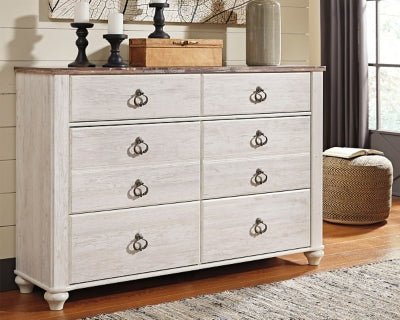 Willowton Dresser - Beige Dresser modern furniture Contempo Furniture