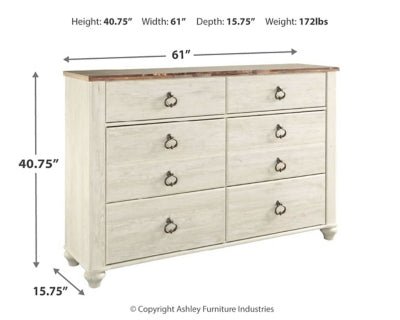 Willowton Dresser - Beige Dresser modern furniture Contempo Furniture