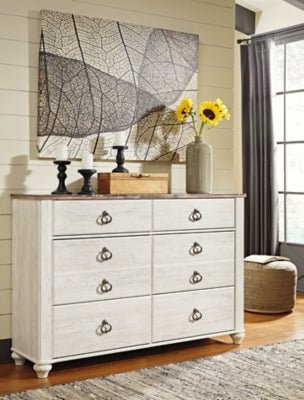 Willowton Dresser - Beige Dresser modern furniture Contempo Furniture