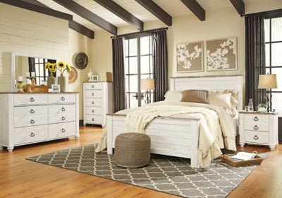 Willowton Nightstand - Beige Accent Nightstand modern furniture Contempo Furniture