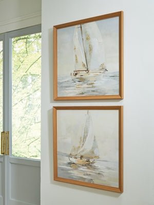 Winbrook Wall Art Set (Set of 2) - Light Brown Canvas Art Set modern furniture Contempo Furniture