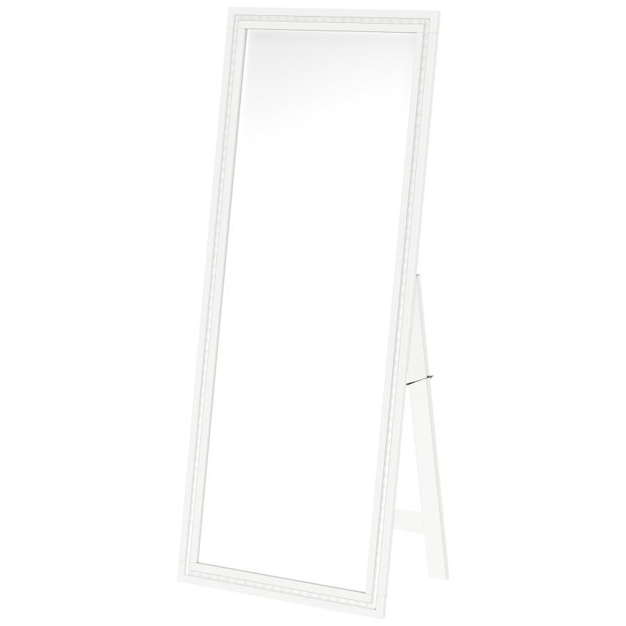 Windrose - Tempered LED Standing Mirror - White Floor Mirror modern furniture Contempo Furniture