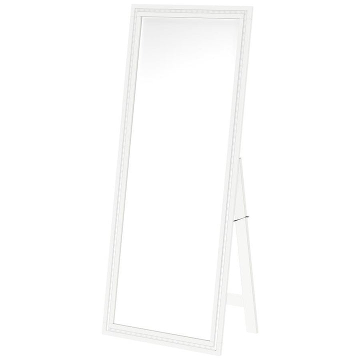 Windrose - Tempered LED Standing Mirror - White Floor Mirror modern furniture Contempo Furniture
