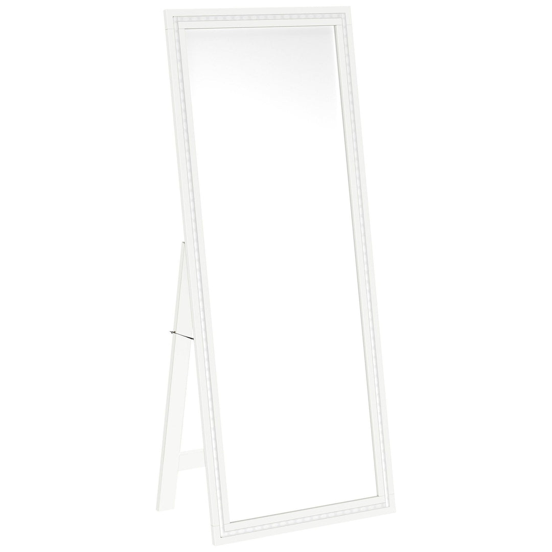 Windrose - Tempered LED Standing Mirror - White Floor Mirror modern furniture Contempo Furniture