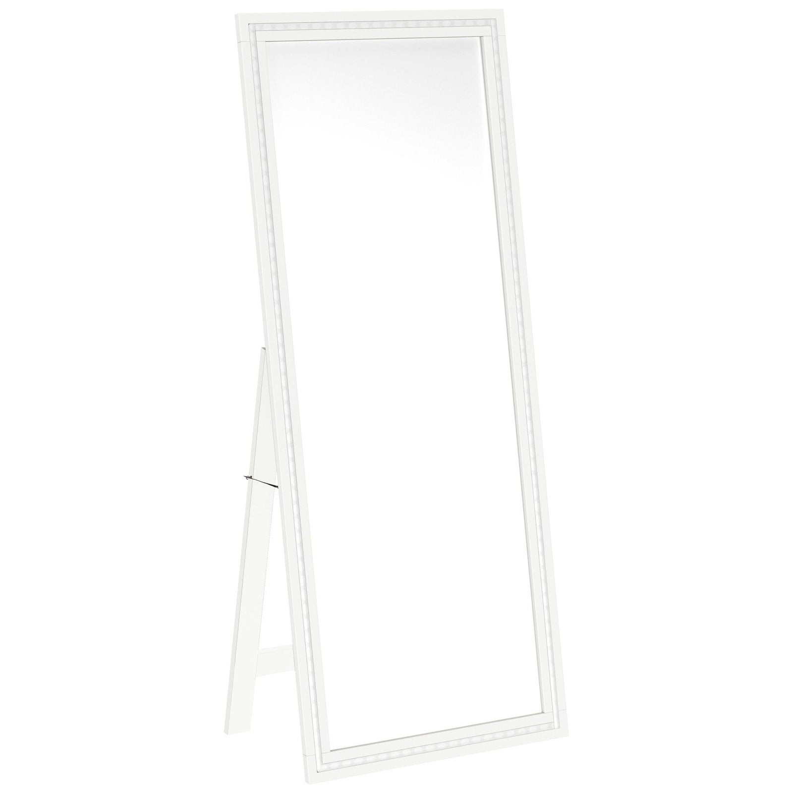 Windrose - Tempered LED Standing Mirror - White Floor Mirror modern furniture Contempo Furniture