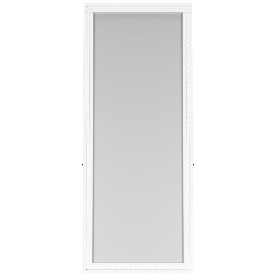 Windrose - Tempered LED Standing Mirror - White Floor Mirror modern furniture Contempo Furniture