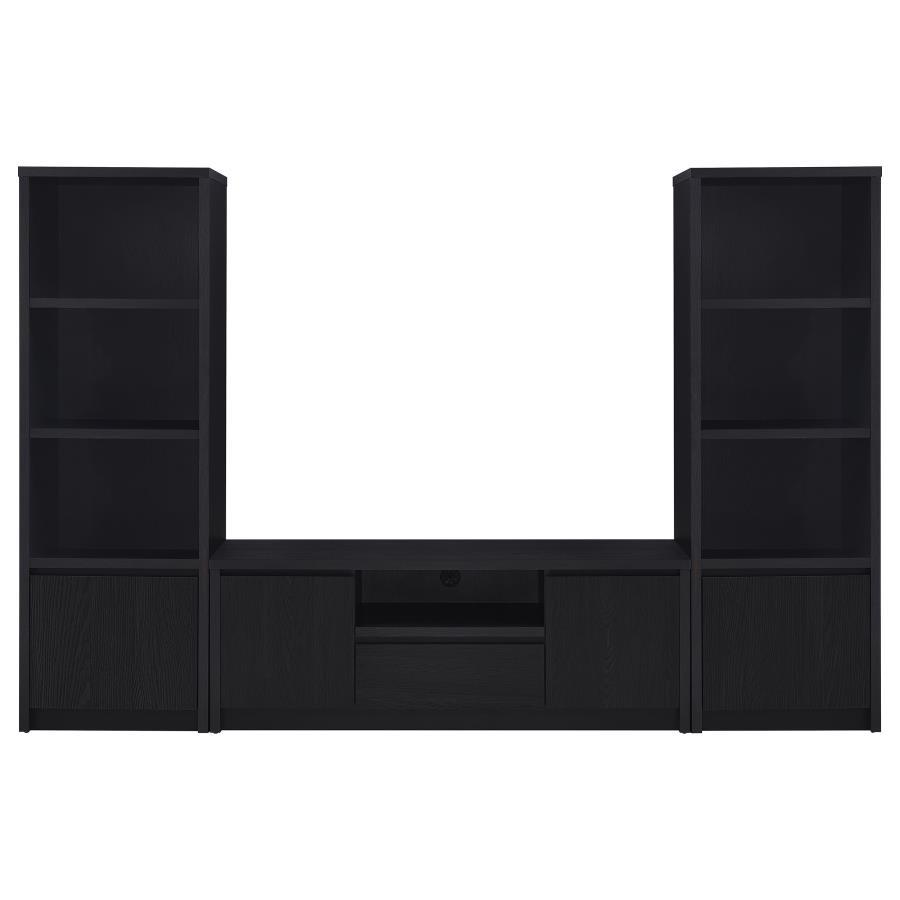 Winfield - 3 Piece Entertainment Center With TV Stand - Black Entertainment Centers modern furniture Contempo Furniture