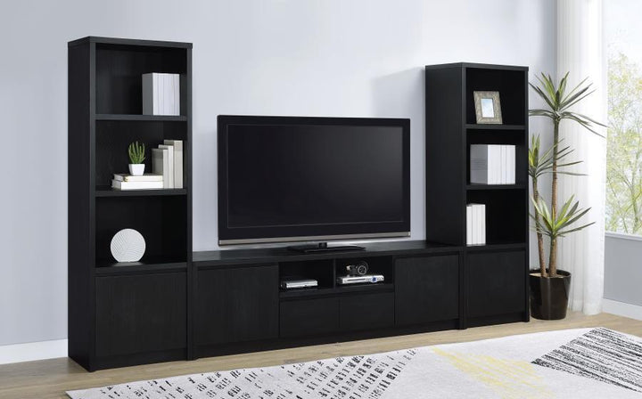 Winfield - 3 - Sheld Media Tower Entertainment Pier - Black Piers modern furniture Contempo Furniture