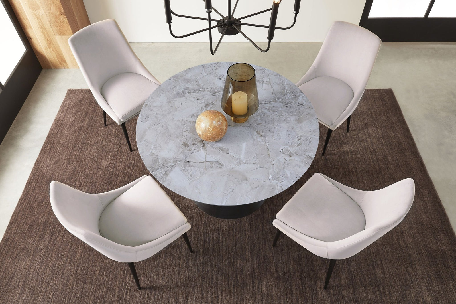 Winston Upholstered Metal Leg Dining Chair in Ash Grey and Black (Set of 2) Chair modern furniture Contempo Furniture