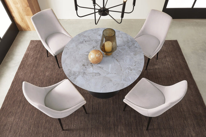 Winston Upholstered Metal Leg Dining Chair in Ash Grey and Black (Set of 2) Chair modern furniture Contempo Furniture