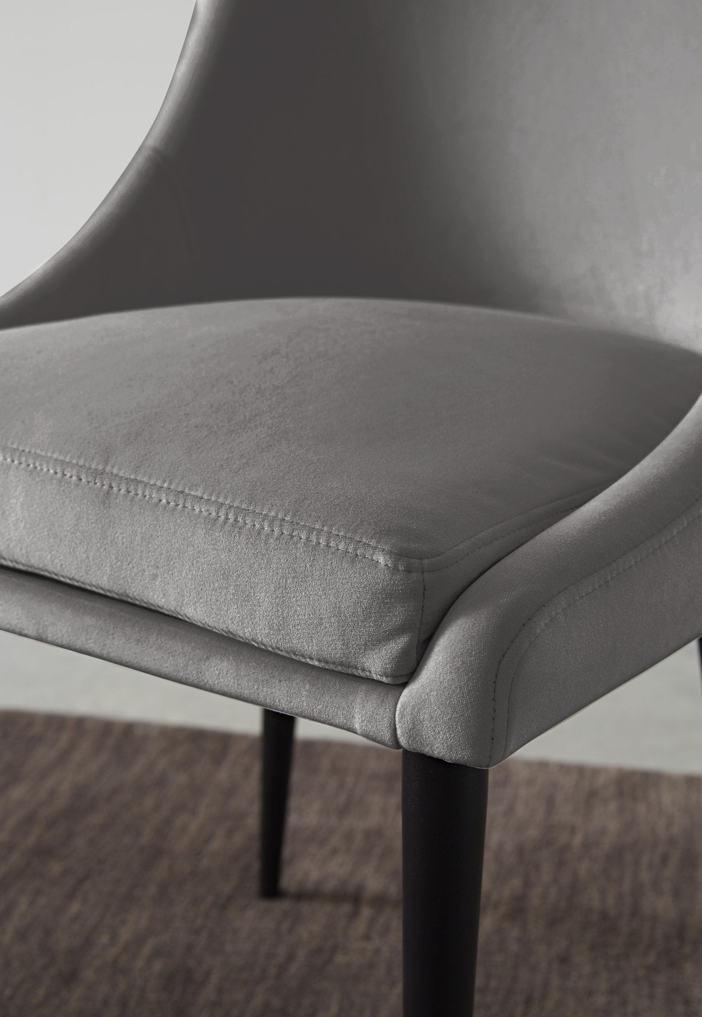 Winston Upholstered Metal Leg Dining Chair in Goose and Black (Set of 2) Chair modern furniture Contempo Furniture