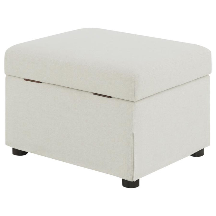 Winter - Upholstered Hydraulic Lift Top Storage Ottoman - Beige Storage Ottoman modern furniture Contempo Furniture