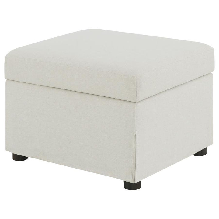 Winter - Upholstered Hydraulic Lift Top Storage Ottoman - Beige Storage Ottoman modern furniture Contempo Furniture