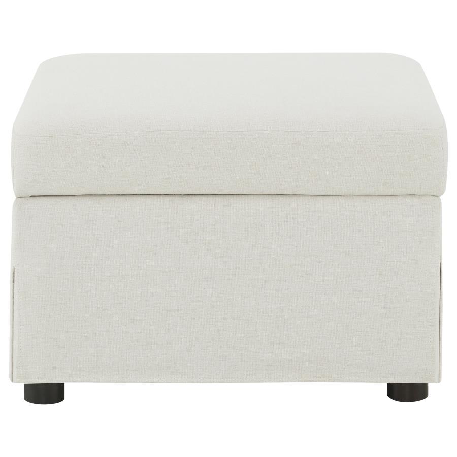Winter - Upholstered Hydraulic Lift Top Storage Ottoman - Beige Storage Ottoman modern furniture Contempo Furniture