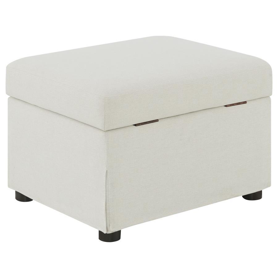 Winter - Upholstered Hydraulic Lift Top Storage Ottoman - Beige Storage Ottoman modern furniture Contempo Furniture