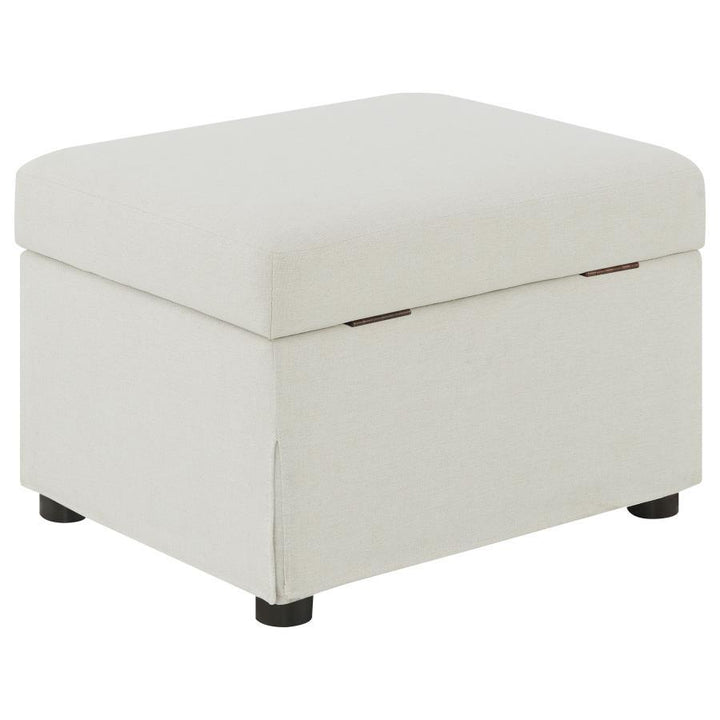Winter - Upholstered Hydraulic Lift Top Storage Ottoman - Beige Storage Ottoman modern furniture Contempo Furniture