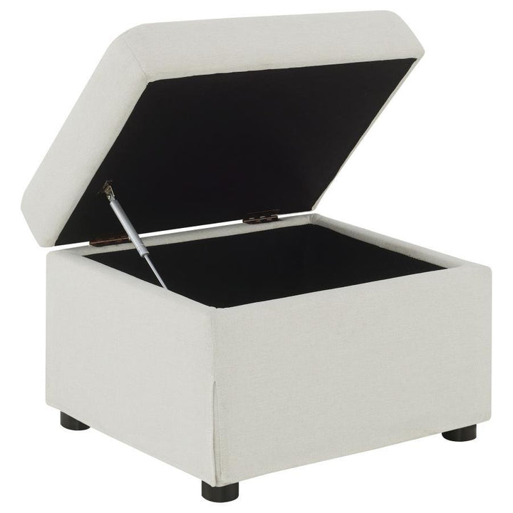 Winter - Upholstered Hydraulic Lift Top Storage Ottoman - Beige Storage Ottoman modern furniture Contempo Furniture