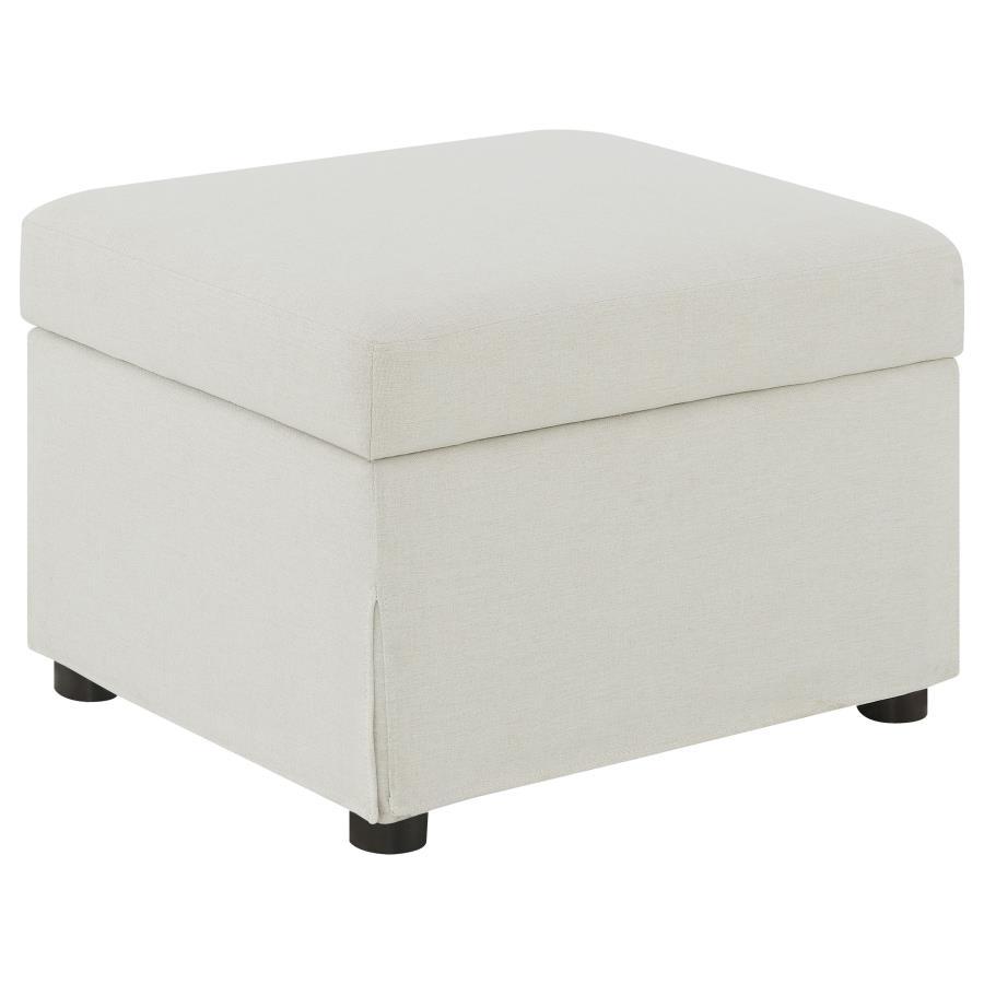 Winter - Upholstered Hydraulic Lift Top Storage Ottoman - Beige Storage Ottoman modern furniture Contempo Furniture