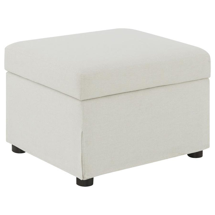 Winter - Upholstered Hydraulic Lift Top Storage Ottoman - Beige Storage Ottoman modern furniture Contempo Furniture