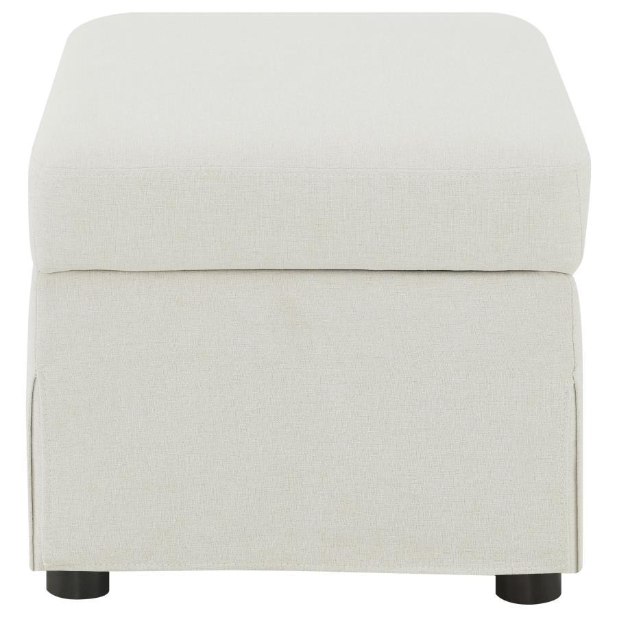 Winter - Upholstered Hydraulic Lift Top Storage Ottoman - Beige Storage Ottoman modern furniture Contempo Furniture