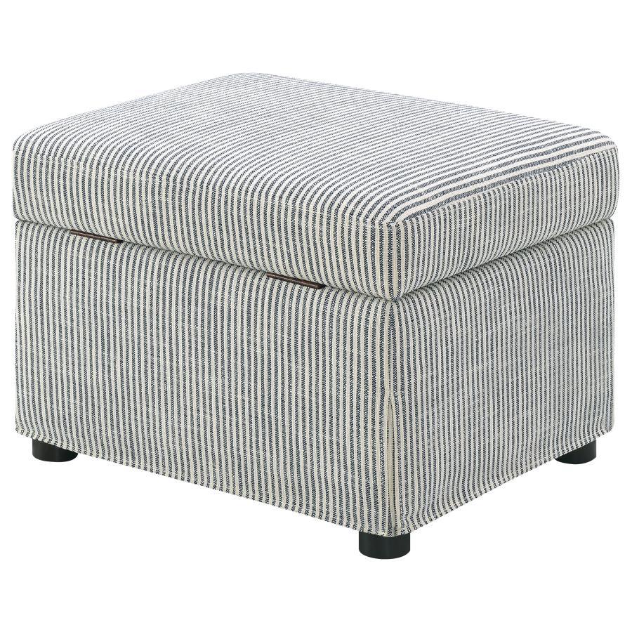 Winter - Upholstered Hydraulic Lift Top Storage Ottoman - Gray Storage Ottoman modern furniture Contempo Furniture