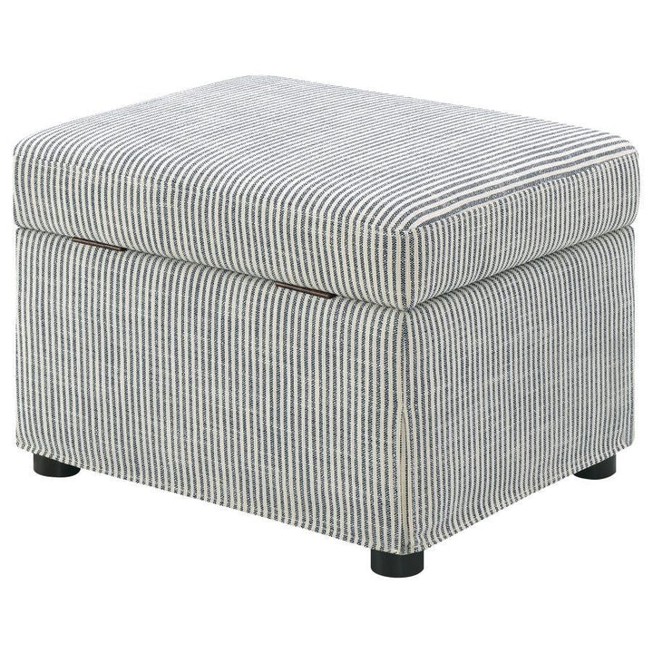 Winter - Upholstered Hydraulic Lift Top Storage Ottoman - Gray Storage Ottoman modern furniture Contempo Furniture