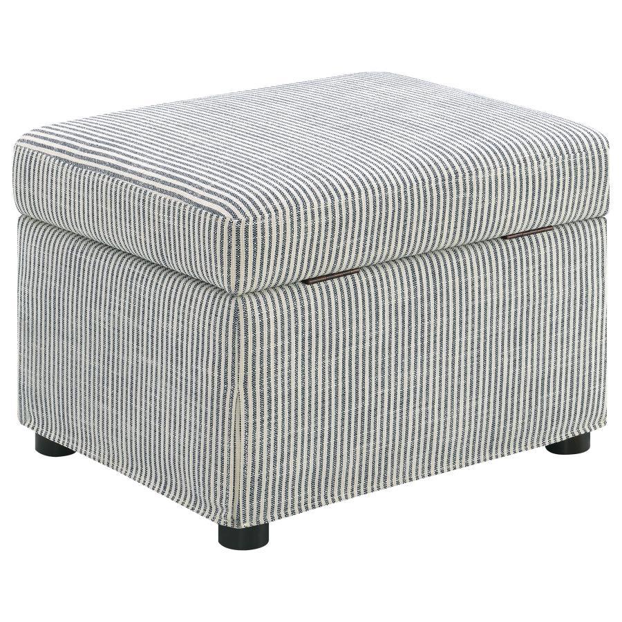 Winter - Upholstered Hydraulic Lift Top Storage Ottoman - Gray Storage Ottoman modern furniture Contempo Furniture
