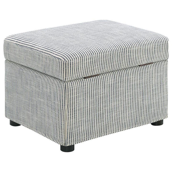 Winter - Upholstered Hydraulic Lift Top Storage Ottoman - Gray Storage Ottoman modern furniture Contempo Furniture